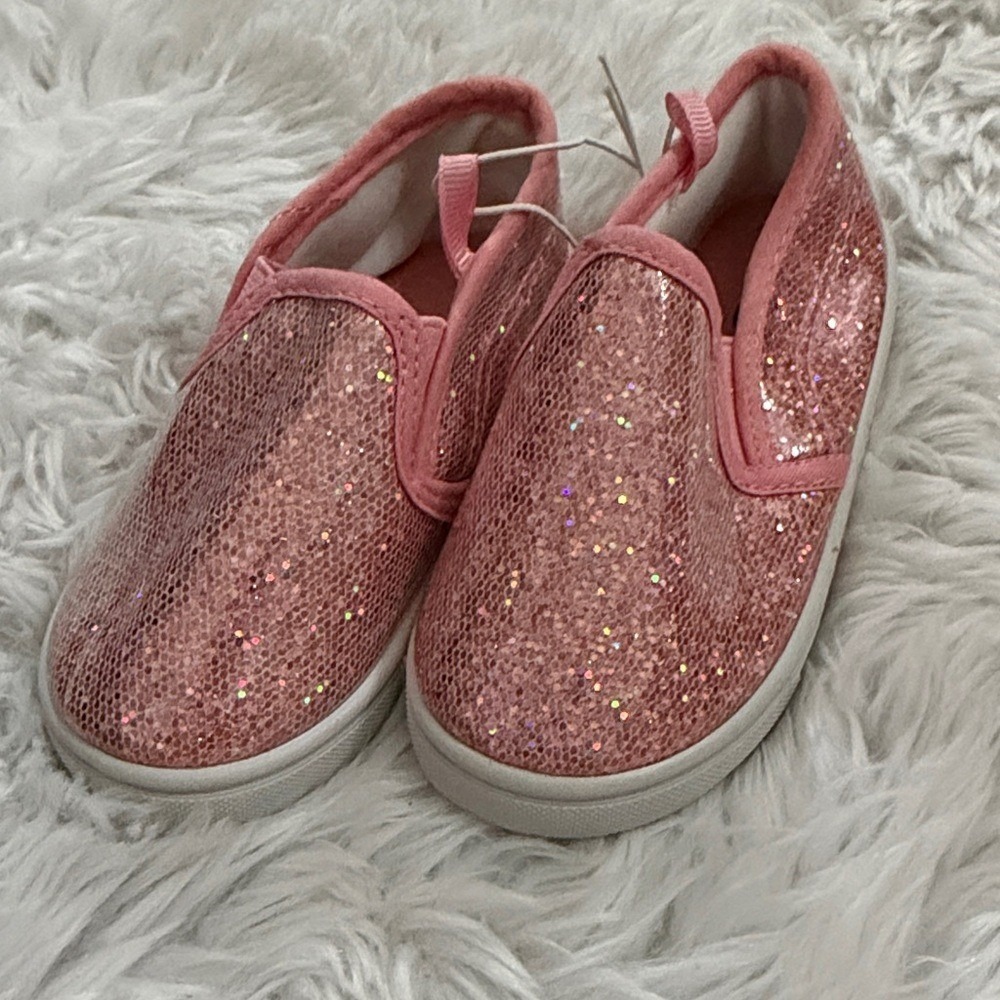 Swiggles Toddler Girls Pink Glitter Slip On Sneakers Shoes Size 5 NWT